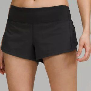 lululemon speed up low rise lined shorts 2.5 inch length, size 8